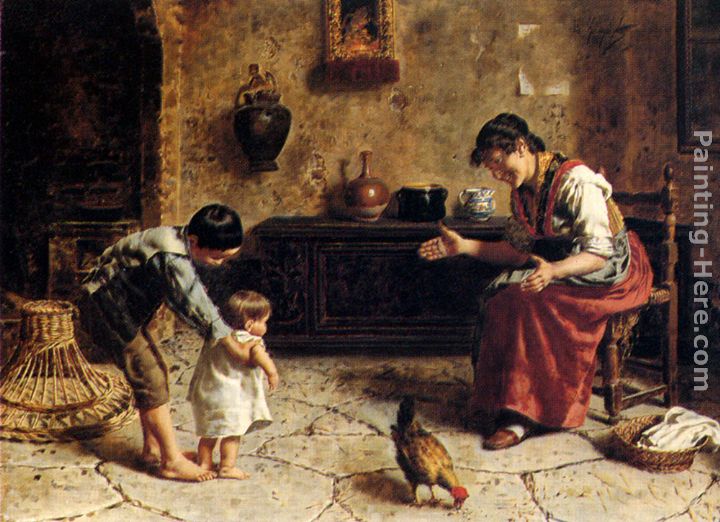 The First Steps painting - Eugenio Zampighi The First Steps art painting